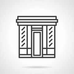 Book store facade simple line vector icon