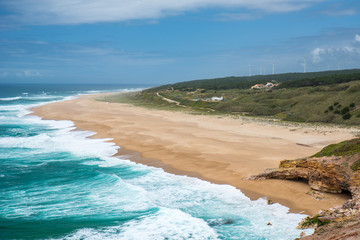 Beautiful and wild coast of Nazare, Portugal