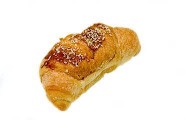 Salty croissant isolated on a white background