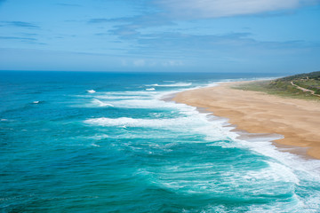 Fototapeta na wymiar Beautiful and wild coast of Nazare, Portugal