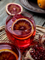 Blood orange and pomegranate cocktails