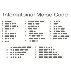 Set of monochrome icons with morse code for your design © drutska