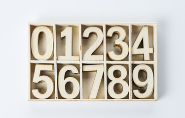 numbers numerals from wood