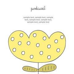 Cute hand drawn doodle card with flower
