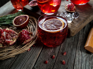 Blood orange and pomegranate cocktails