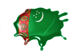 Fototapeta na wymiar blot with national flag of turkmenistan