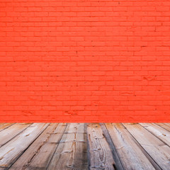 room interior with red  brick wall  background