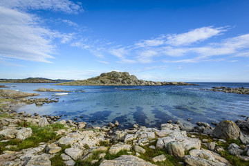 Fototapeta na wymiar scenic fjord coastline in the south of Norway, Europe 