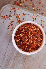 crushed red chillies spice