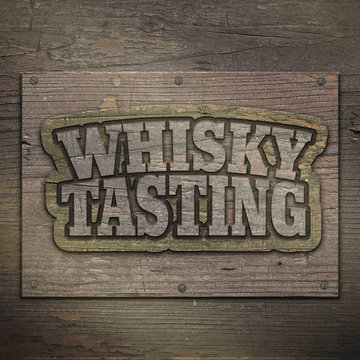 Whisky Tasting - Typo - Holzschild 2 - Schraube