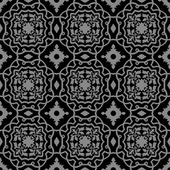 Fototapeta premium Elegant dark antique background image of round curve cross geometry plant