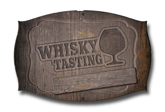 Whisky Tasting - Holzschild Brett D