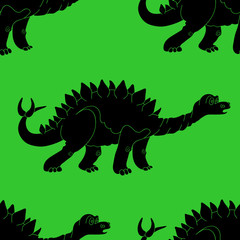 Vector illustration of a seamless repeating pattern of dinosaur