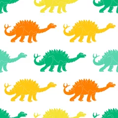 Behang Dinosaurussen Vectorillustratie van een naadloos herhalend patroon van dinosaurus