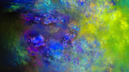 Starry sky, cluster of brightly colored galaxies. Milky Way. Mysterious psychedelic relaxation wallpape. Sacred geometry. Fractal Wallpaper pattern desktop. Digital artwork creative graphic design.