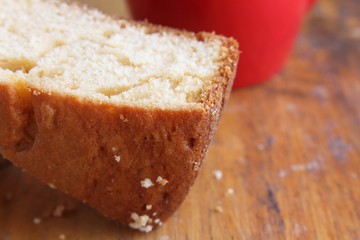 Closeup of Orange-Flavored Cake Slice
