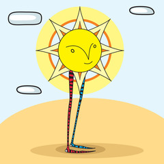 sun smile socks vector illustration