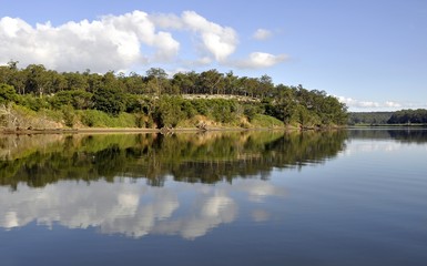 Fototapeta na wymiar river scene Shoalhaven river near Nowra, New South Wales Australia