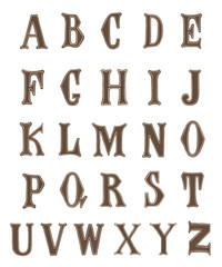 Colorful vintage alphabet on white background. 