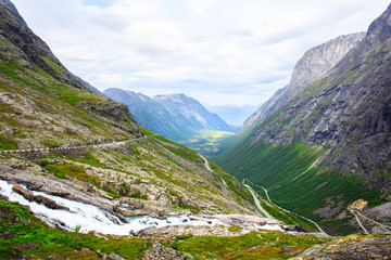 Fototapeta premium The view from the height of the trollstigen