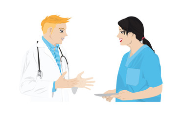 doctor consulting with nurse