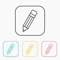 color icon set of pencil