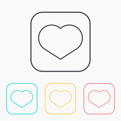 color icon set of heart