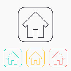 color icon set of house