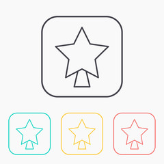 xmas star color icon set