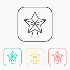 xmas star color icon set