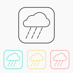 color icon set of heavy rain