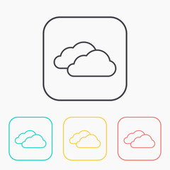 color icon set of clouds