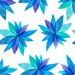 Fototapeta premium Spring blue watercolor seamless background