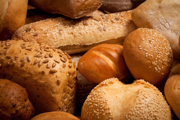 assortment of baked bread
