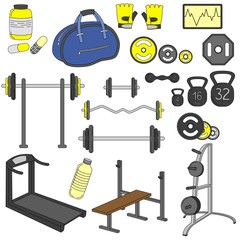 Fitness sport gym exercise equipment workout set