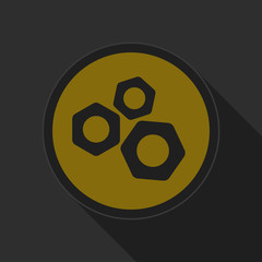 dark gray and yellow icon - nuts
