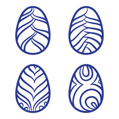 Happy Easter eggs vector card illustration hand drawn with easte