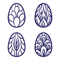 Happy Easter eggs vector card illustration hand drawn with easte