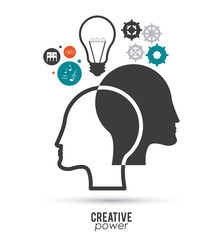 Creative mind and idea icon design, vector illustration