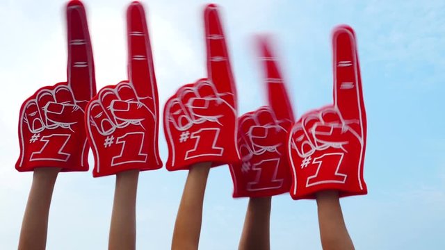 Tailgate: Five Foam Fingers Up Against the Sky