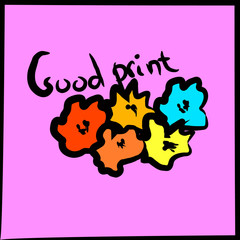 Hand drawn banner with bunch of flowers