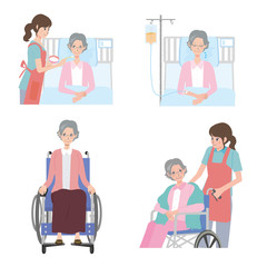 高齢者　病院　イラスト