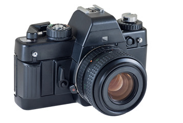 Fototapeta premium retro photo camera isolated on white background, clipping path