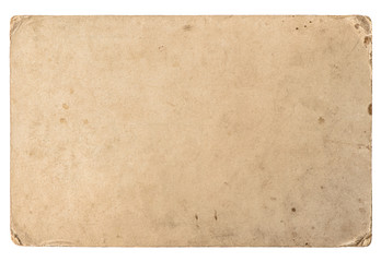Old cardboard with edges. Vintage grungy paper texture