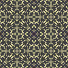 vector seamless damask elegant pattern on black background