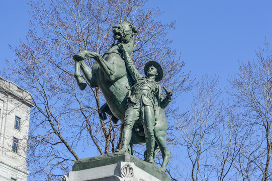 Equestrian Statue Was Sculpted By George W. Hill As Part Of The Montreal Boer War Memorial Is Located At Dorchester Square In Downtown Montreal