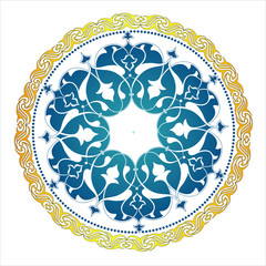 Dairesel çerçeve ve göbek motif
