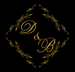 DB initial wedding with floral