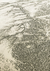 aerial photographs of alaska tundra wetlands for backgrounds and