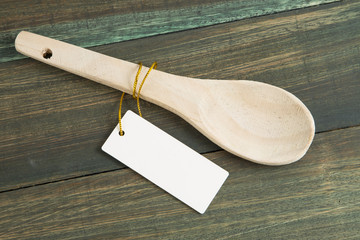Wooden spoon with label